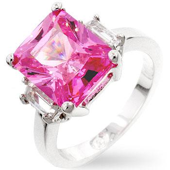 Nicki 11x9mmt Pink Three Stone Cocktail Ring | 5ct
