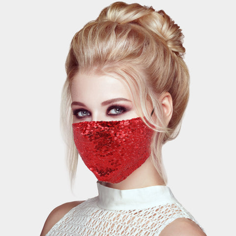 Niki Black Sequin Embellished Fashion Mask