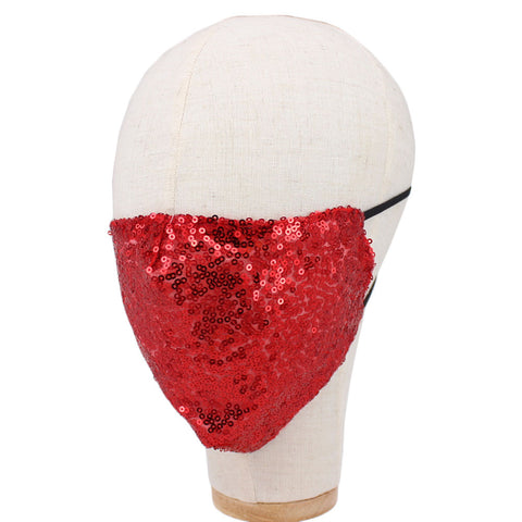 Niki Red Sequin Embellished Fashion Mask
