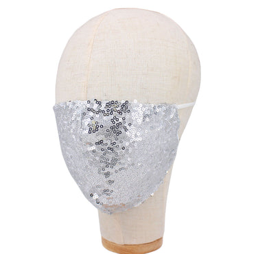 Niki Silver Sequin Embellished Fashion Mask - Beloved Sparkles