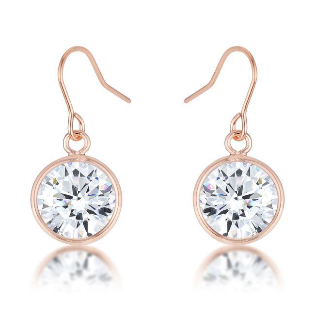 Noga 9mm CZ Solitaire Bezel Drop Earrings | 3ct