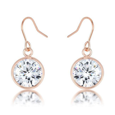 Noga 9mm CZ Solitaire Bezel Drop Earrings | 3ct