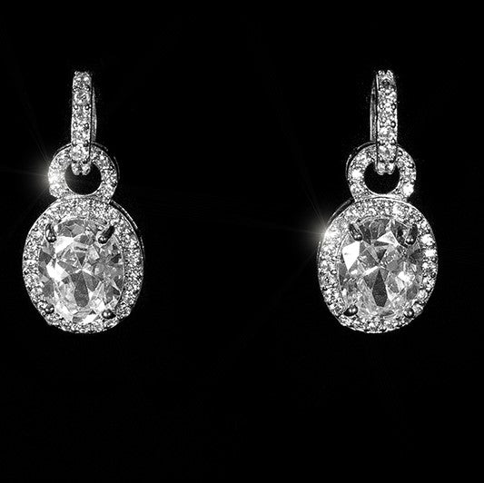 Olexa Oval Halo Drop Earrings | 2.5ct - Beloved Sparkles