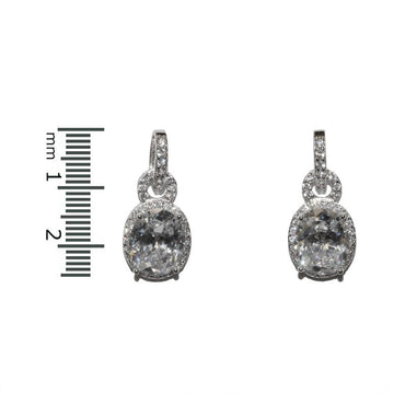 Olexa Oval Halo Drop Earrings | 2.5ct - Beloved Sparkles