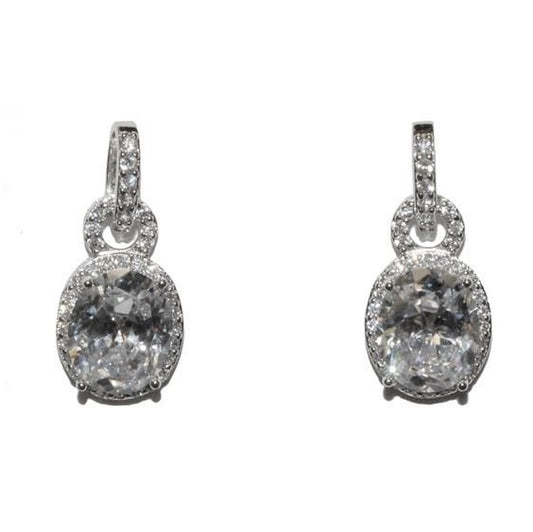 Olexa Oval Halo Drop Earrings | 2.5ct - Beloved Sparkles