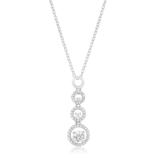 Olivia Graduated Round CZ Halo Pendant | 6ct
