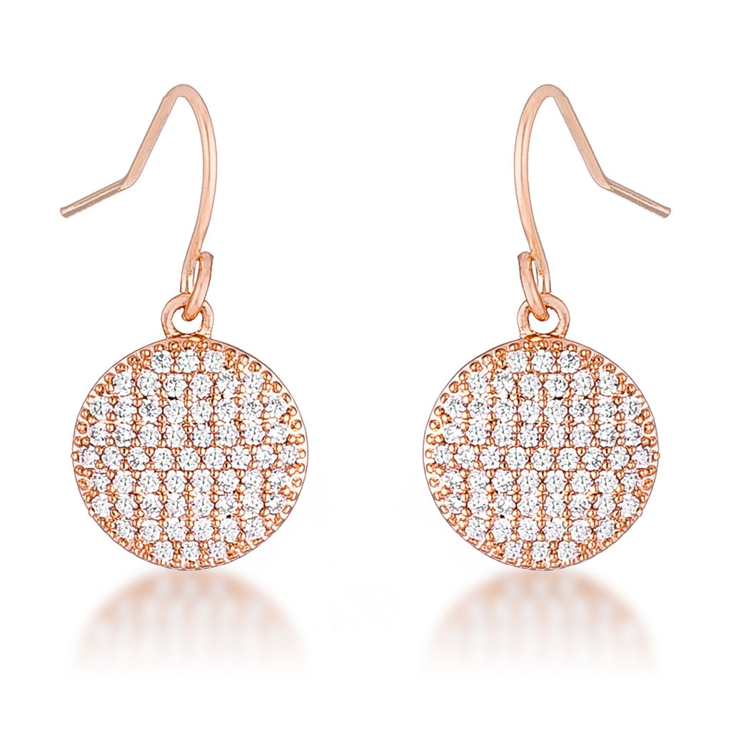 Olva CZ Disk Rose Gold Earrings | 0.6ct