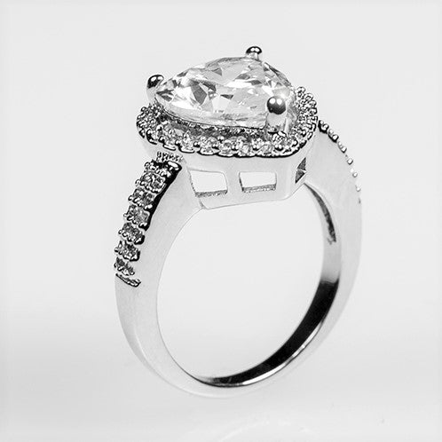 Panna 10.5mm Heart CZ Engagement Ring | 4ct
