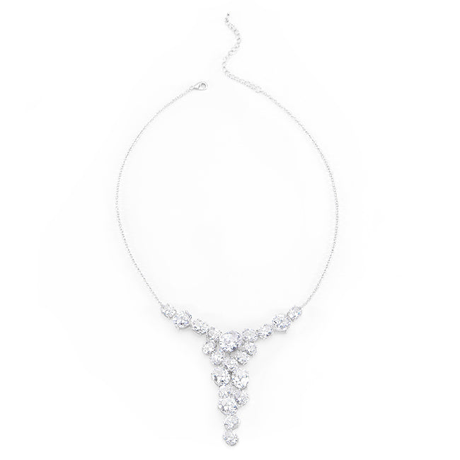 Pualine Bejeweled Cubic Zirconia Cluster Necklace | 70ct