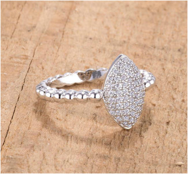 Paula CZ Oval Cluster Fashion Ring