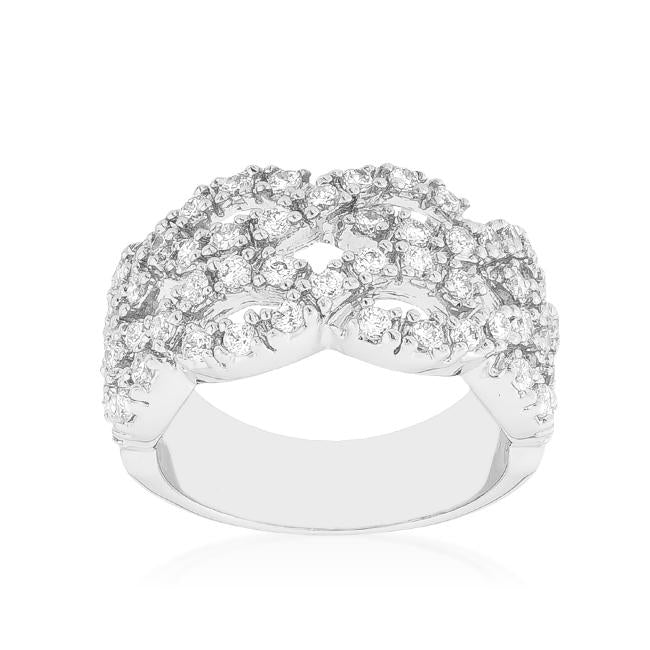 Penn Braided Cubic Zirconia Wide Band Ring | 5ct