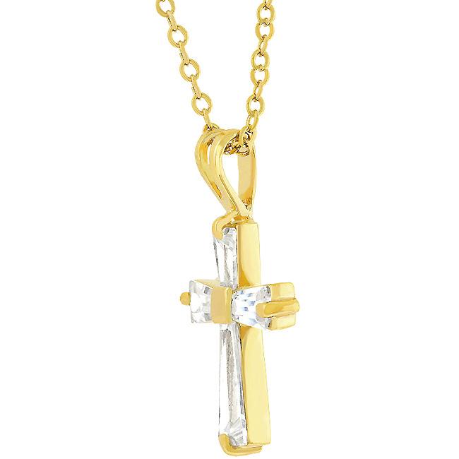 Perry CZ Cross Silver Pendant