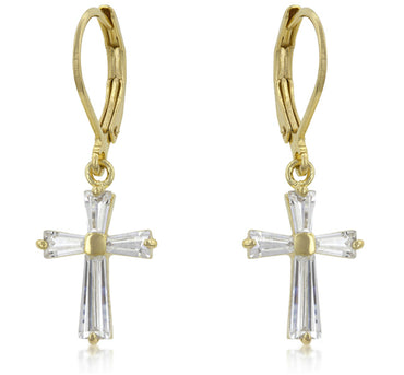 Perry CZ Cross Drop Earrings | 1.5ct