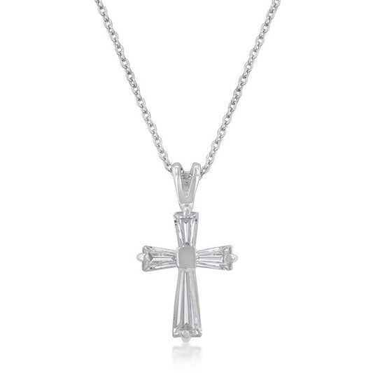 Perry CZ Cross Silver Pendant