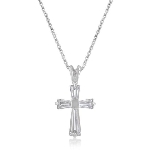 Perry CZ Cross Silver Pendant | 2ct