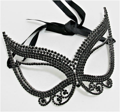 Pirene Exquisite Butterfly Masquerade Mask | Black | Crystal