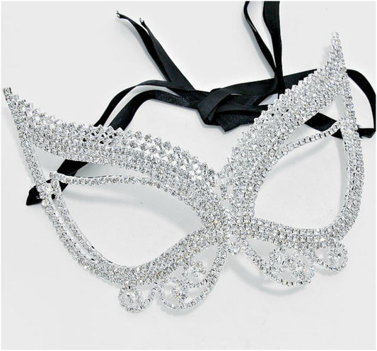 Pirene Exquisite Butterfly Masquerade Mask | Silver | Crystal - Beloved Sparkles
- 1