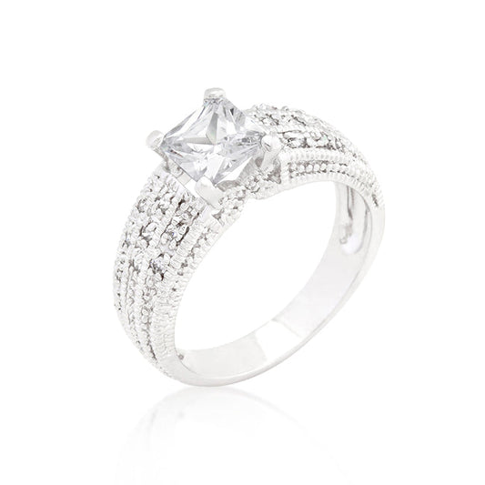Rana 5.7mm Princess Solitaire Filigree Engagement Ring | 0.8ct | 1.5ct