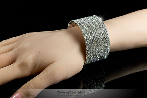 Clara Crystal Wide Cuff Bracelet