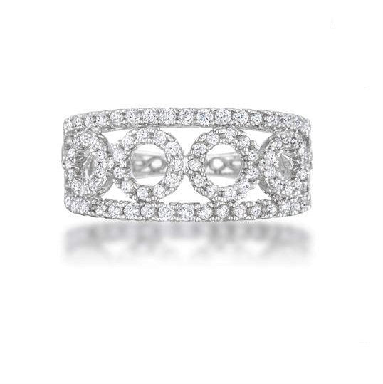 Riana CZ Circle Wide Band Ring