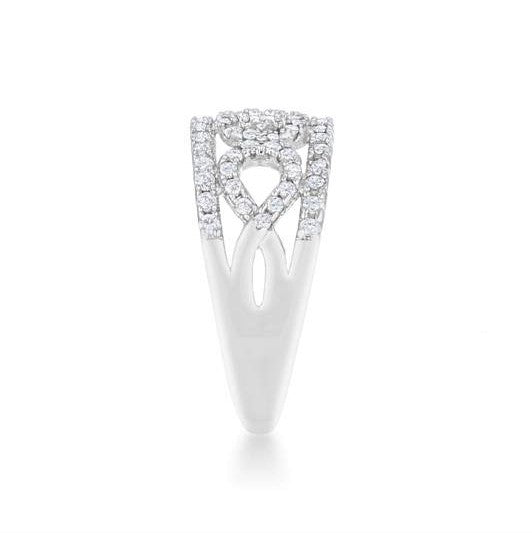 Riana CZ Circle Wide Band Ring