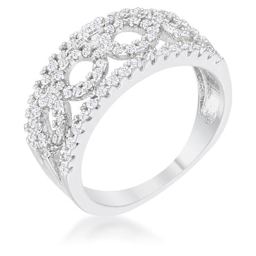 Riana CZ Circle Wide Band Ring