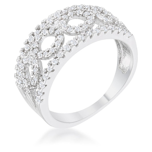 Riana CZ Circle Wide Band Ring