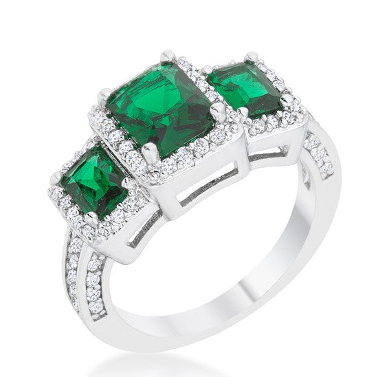 Rita Three Stone Radiant CZ Ring | 4.5ct