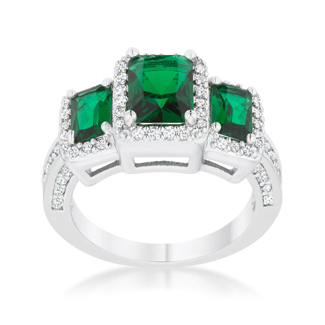 Rita Three Stone Radiant CZ Ring | 4.5ct