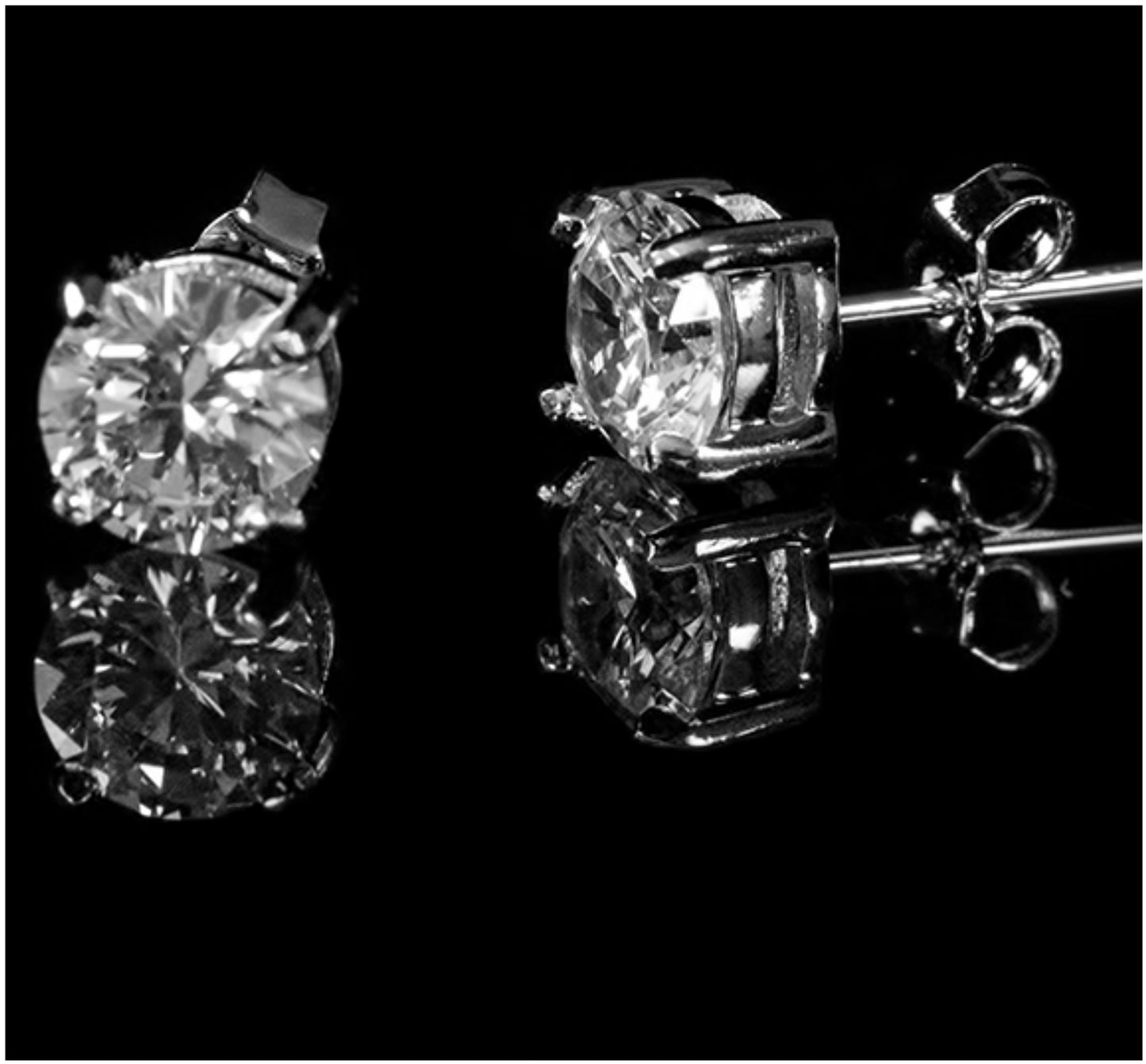 Rita Round Stud Earrings | 4mm-6mm-7mm-8mm