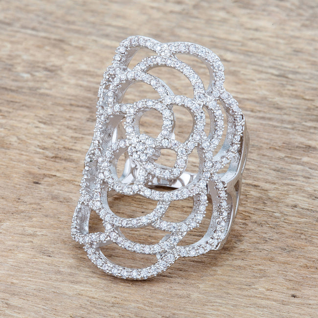 Rosa Floral Rose Filigree CZ Ring | 2.5ct