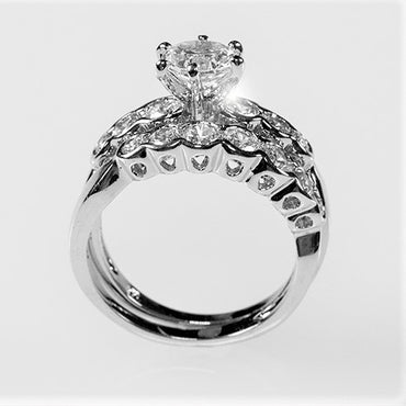 Melia 6mm Round CZ Engagement Ring Set | 1ct | 2ct