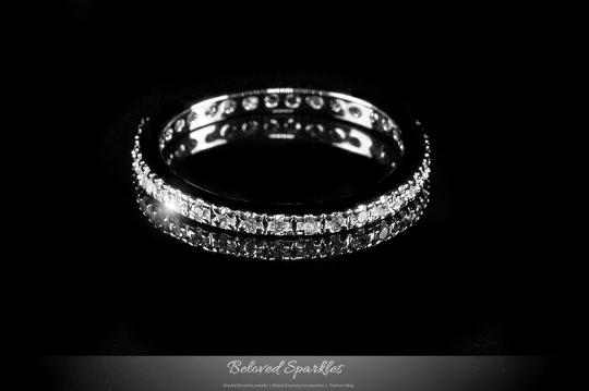 Sari 2mm Round CZ Eternity Stackable Ring | 0.6ct