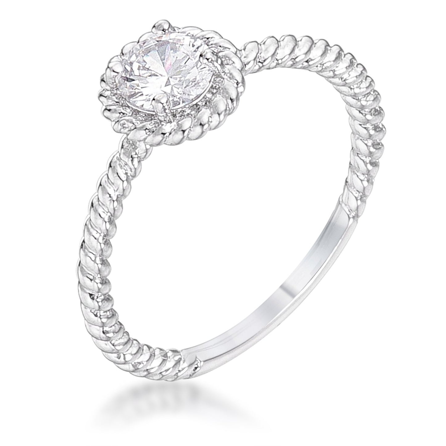Seine 5mm Round Solitaire Twisted Rope Ring