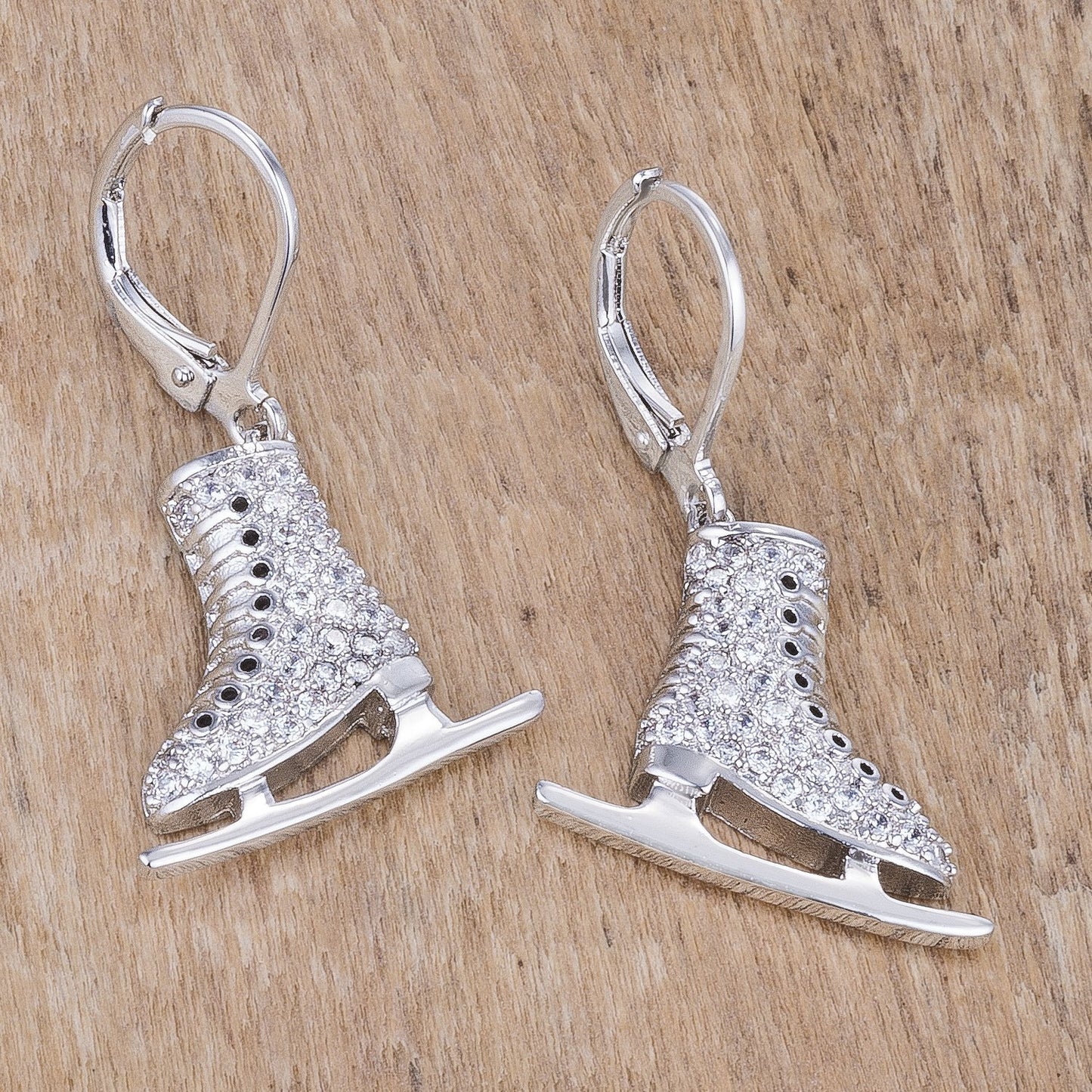 Shana Delicate Ice Skate CZ Earrings