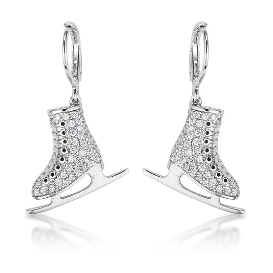 Shana Delicate Ice Skate CZ Earrings