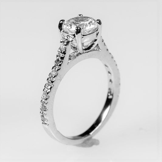 Shantell 7mm Round CZ Engagemeny Ring Set | 1.3ct