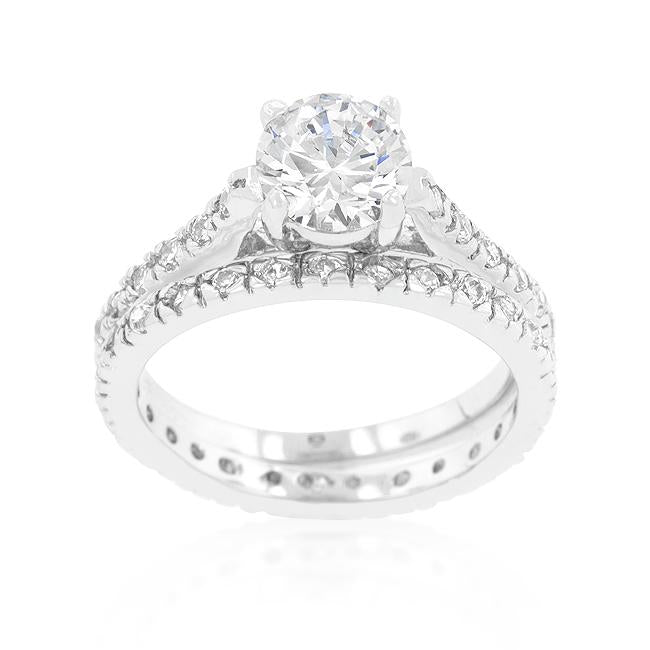 Shantell 7mm Round CZ Engagemeny Ring Set | 1.3ct
