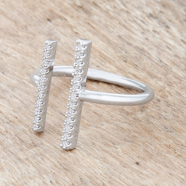 Sharna CZ Parallel Contemporary Ring