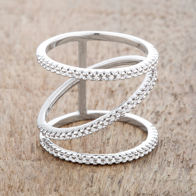 Shauna CZ Wide Contemporary Ring