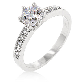 Shavon 6.5mm Round CZ Solitaire Engagement Ring  | 1ct