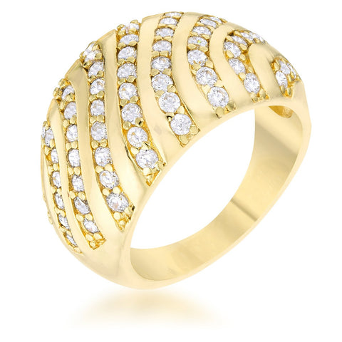Shayla CZ Gold Contemporary Dome Ring | 1ct