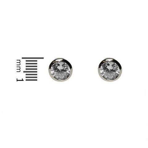 Simica Round Cut Bezel Stud Earrings – 8mm | 2.5ct