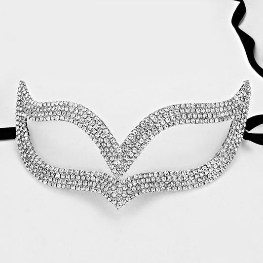 Sirene Modern Cat Eye Masquerade Mask | Crystal - Beloved Sparkles
- 1