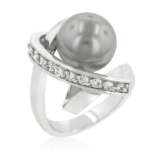 Sisley 12mm Grey Pearl Knotted Ring