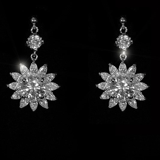 Sissel Floral CZ Cluster Dangle CZ Earrings | 5ct