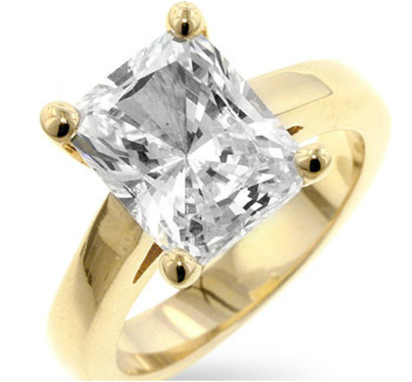 Tamefa 10x8mm Radiant Solitaire Engagement Ring | 4ct