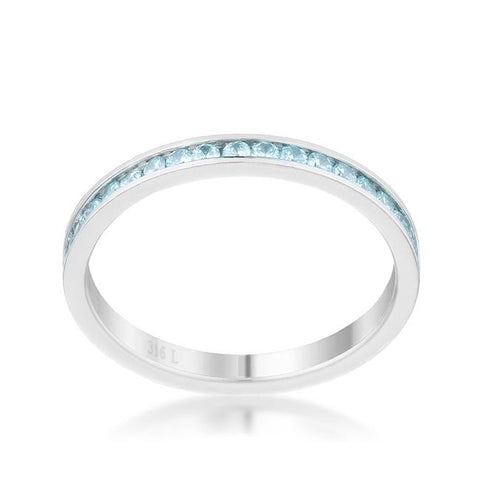 Teresa Aqua Silver Eternity Ring | 1ct | Stainless Steel