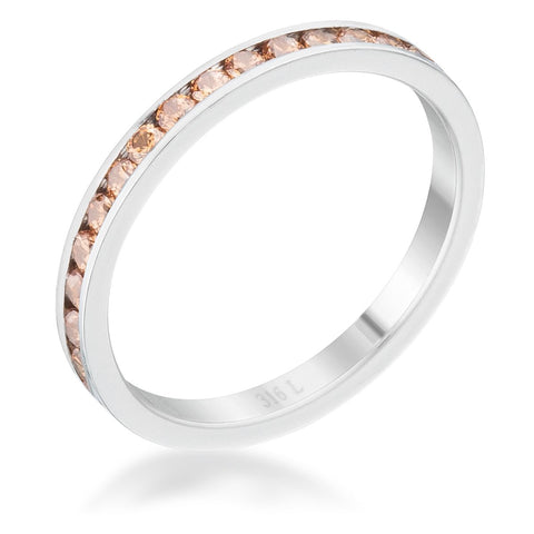 Teresa Champagne Silver Eternity Ring | 1ct | Stainless Steel