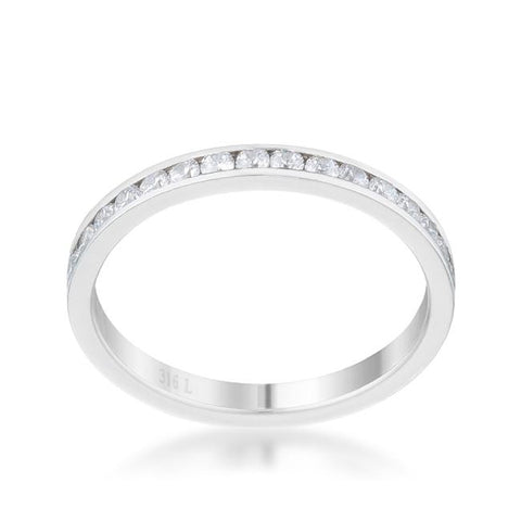 Teresa Clear Silver Eternity Ring | 1ct | Stainless Steel